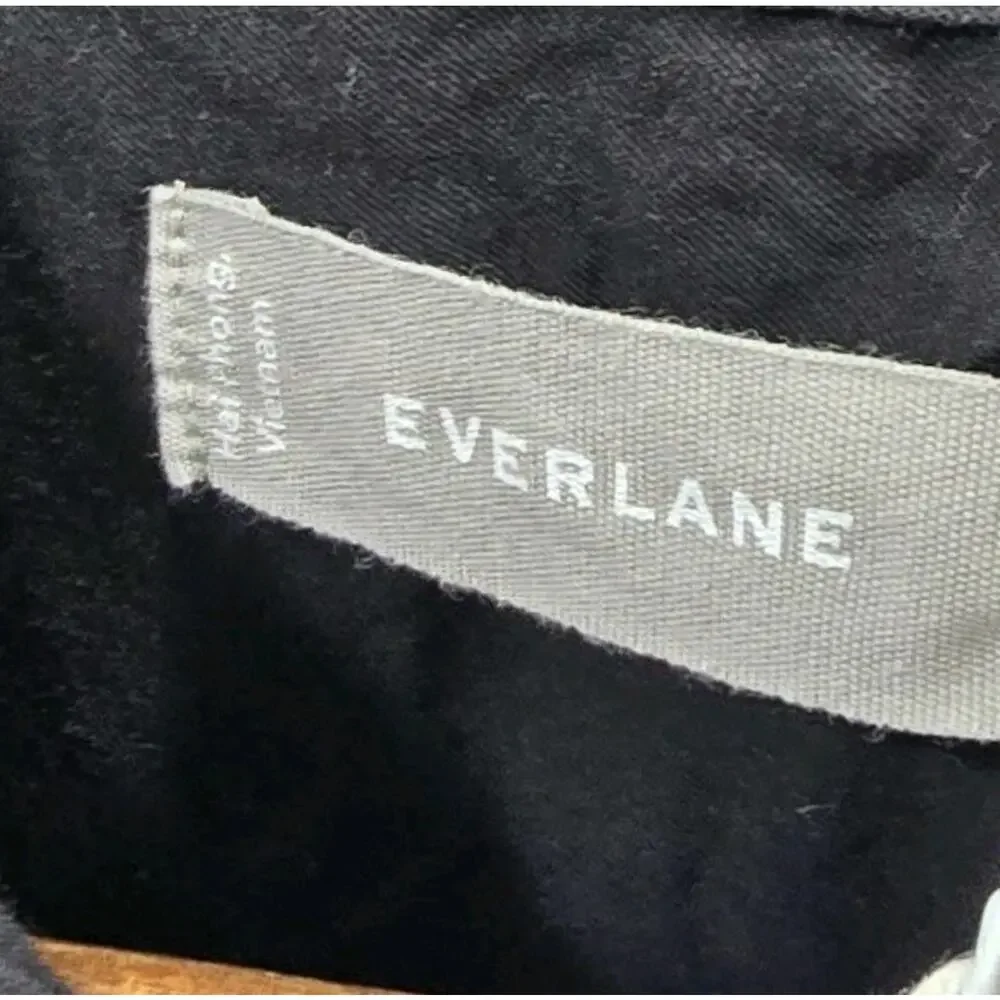 Everlane Shirt Womens Black Button Up The Silky Cotton Way Short Crop NEW